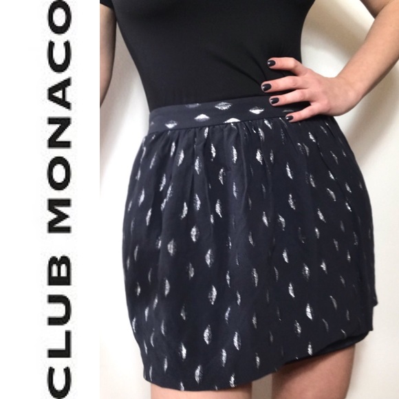 Club Monaco Dresses & Skirts - Club Monaco Silver Leaf Silk Overlay Mini Skirt 2